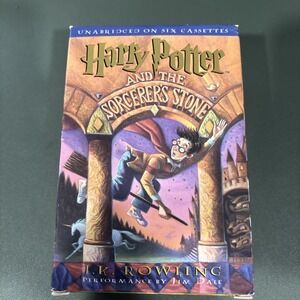 Harry Potter Sorcerers Stone Audiobook 6‎ Cassette Tape Box Set 1999 Jim Dale